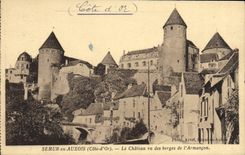 CPA Semur en Auxois Le Chateau Vu des Berges de l'Armancon 