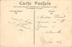 VINTAGE POSTCARD Caen the Street Holy Jean and the Tower of the Church