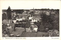 VINTAGE POSTCARD Chatillon on the Seine View