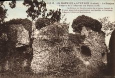 VINTAGE POSTCARD St Maurice Aveyron Ruins of Infernat Top the keep
