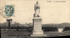 VINTAGE POSTCARD Tours the Statue of Rabelais