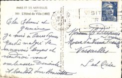 MODERN CARD Paris And Its Wonders the Town hall