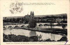 CPA Tours Vue Generale de la Loire du Pont de Pierre