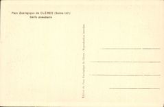 VINTAGE POSTCARD Zoological gardens of Cleres Carfs pseudaxis Zoo