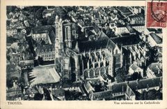 VINTAGE POSTCARD Troyes Seen air On the Cathedral