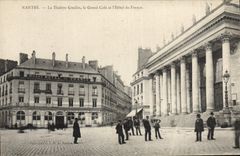 VINTAGE POSTCARD Nantes the Graslin Theater Large Coffee and the Hotel of France