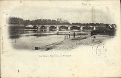 VINTAGE POSTCARD Toul the large bridge on the Moselle