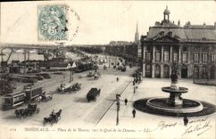 CPA Bordeaux Place de la Bourse Vers le Quai de la Douane