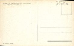 POSTAL Roma de la VENDIMIA él vía Dellimpero E Monumento Vittorio Manuel II