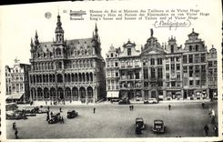 VINTAGE POSTCARD Breuxelles House of the King and Houses of the Tailors and Victor Hugo