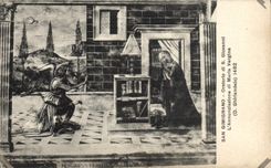 VINTAGE POSTCARD San Gimignano Oratorio di S Giovanni the annunziazione di Maria Vergine