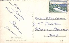 VINTAGE POSTCARD Toulouse Seen On the Garonne Bridge Saint Pierre and the New Bridge