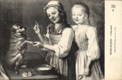 CPA Musee de Dijon L'education Gabriel Gresly Chien