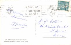 POSTAL MODERNA reina de Trouville de las playas la playa delante del casino