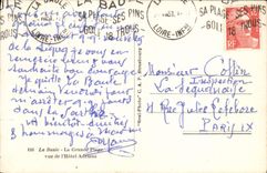 VINTAGE POSTCARD La Baule Main beach Seen Adriana Hotel