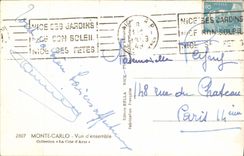 VINTAGE POSTCARD Overall picture Monte Carlo