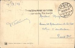 VINTAGE POSTCARD Geneva Street of Mont Blanc and the Mount Blanc