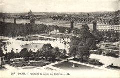 VINTAGE POSTCARD Paris Panorama of the Garden of Tileries