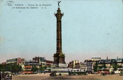 CPA Paris Place de la Bastille et Colonne de Juillet