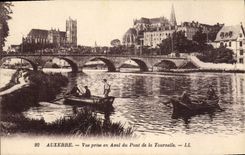CPA Auxerre Vue Prise en Aval du Pont de la Tournelle