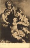 VINTAGE POSTCARD Firenze Gall Pitti Crowned Famiglia Andrea del Sarto