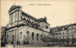 VINTAGE POSTCARD Autun the Notre Dame church
