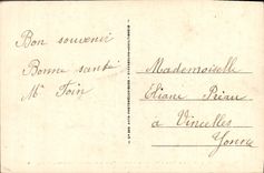 Taladro de la POSTAL de la VENDIMIA del coche de Compiegne del armisticio de Foch Militaria del mariscal