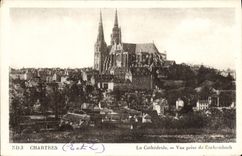 CPA Chartres La Cathedrale vue Prise de Cachembach