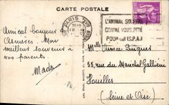 VINTAGE POSTCARD Asnieres the Town hall and Gardens