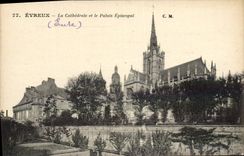 VINTAGE POSTCARD Evreux the Cathedral and the Episcopal Palate