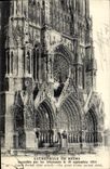 CPA Cathedrale De Reims Incendiee Par les Allemands Militaria 