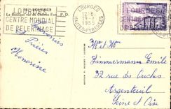 POSTAL de la VENDIMIA pesada la basílica vista del castillo fuerte