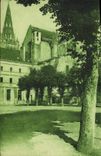 VINTAGE POSTCARD Holy Maixent Barracks Canclaux installee in the adossee abbey with the Gothic church