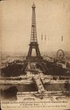CPA Paris La Tour Eiffel Les Nouveaux jardins du Champ de Mars et la grande roue 