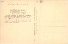 VINTAGE POSTCARD Gorges of the Tarn Castelbouc the village and the old castle