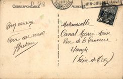 Ataque frontal de Versalles de la POSTAL de la VENDIMIA de Trianon grande y mano derecha del canal