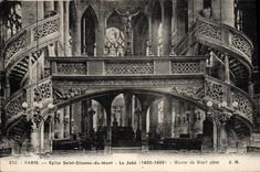 VINTAGE POSTCARD Paris Church Etienne Saint Of the Mount Jube