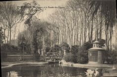 VINTAGE POSTCARD Perpignan the Public garden And the Basin Of the Swans
