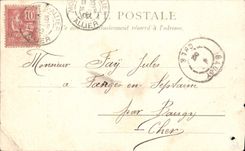 VINTAGE POSTCARD Statue De Theodor De Banville Moulins