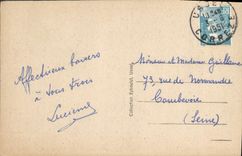 Iglesia ilustrada Correze de la POSTAL de la VENDIMIA del ángel Saint