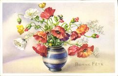 VINTAGE POSTCARD Good Festival Flowers