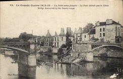 VINTAGE POSTCARD the Great War Ferte Under Jouarre the Bridge Destroyed By the Genius