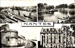 MODERN CARD Nantes the quays Holy Bridge Mihiel Castle of the Dukes