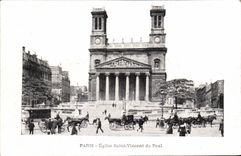 VINTAGE POSTCARD Paris Church Vincent Saint Of Paul