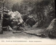 CPA Foret De Fontainebleau Roche Suspendue