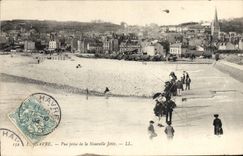 CPA Le Havre Vue Prise De La Nouvelle Jetee Peche Pecheur