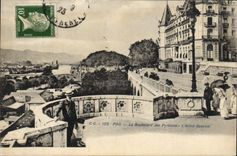 POSTAL Pau de la VENDIMIA el bulevar de los Pyrenees el hotel de Gassion