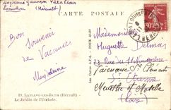 VINTAGE POSTCARD Lamalou Les Bains the garden Of Usclade