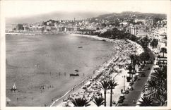 VINTAGE POSTCARD Cannes Seen On the Beach Of the Small cross and the MT Knight