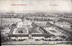 Abadía de la POSTAL de la VENDIMIA de la opinión de siete Fons